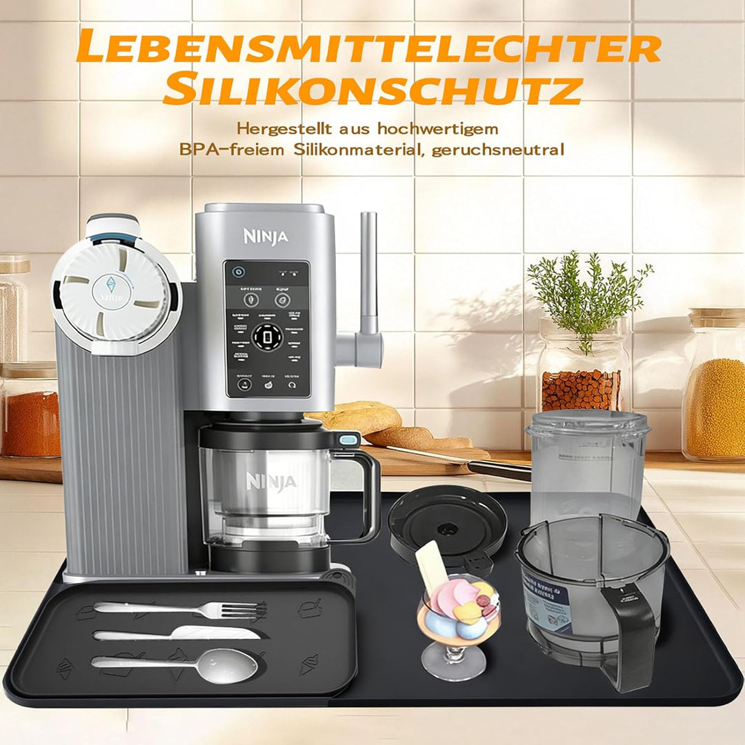 Gleitunterlage für Ninja Creami Eismaschine NC700/500/300 Arbeitsplattenmatte, 3 Stück Silikonmatte