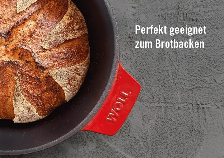 Woll Iron Gusstopf mit Deckel und Silikongriffen - Induktiv -, Ø 24 cm, 11 cm hoch, 4,2l - Geeignet