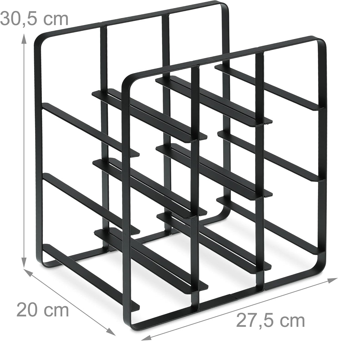 Relaxdays Weinregal Metall, 9 Flaschen, Weinhalter, HBT 30,5 x 27,5 x 20 cm, Weinständer für Küche &