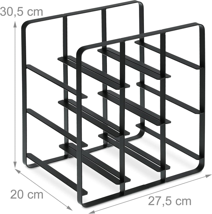Relaxdays Weinregal Metall, 9 Flaschen, Weinhalter, HBT 30,5 x 27,5 x 20 cm, Weinständer für Küche &