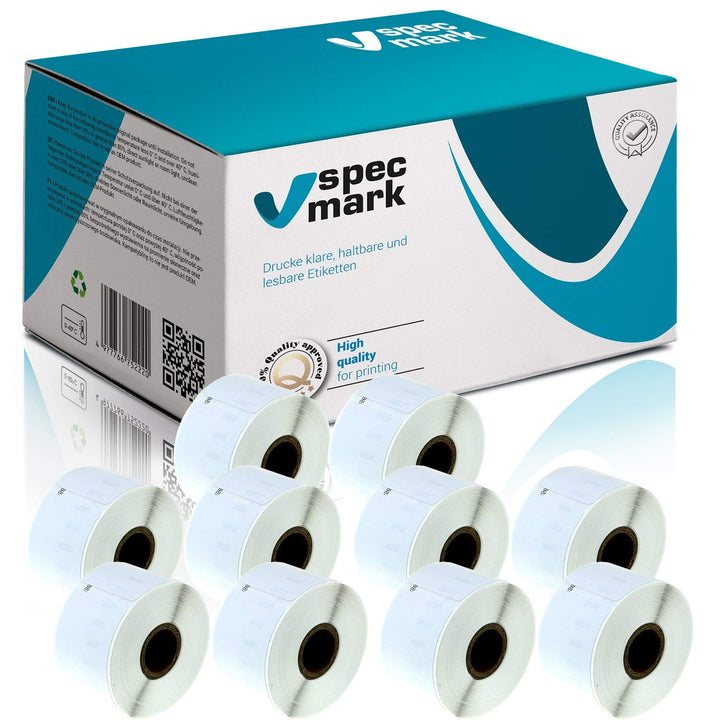 10 Etiketten-Rollen kompatibel mit DYMO 11355 19mm x 51mm S0722550 500 Stück kompatibel zu allen Eti