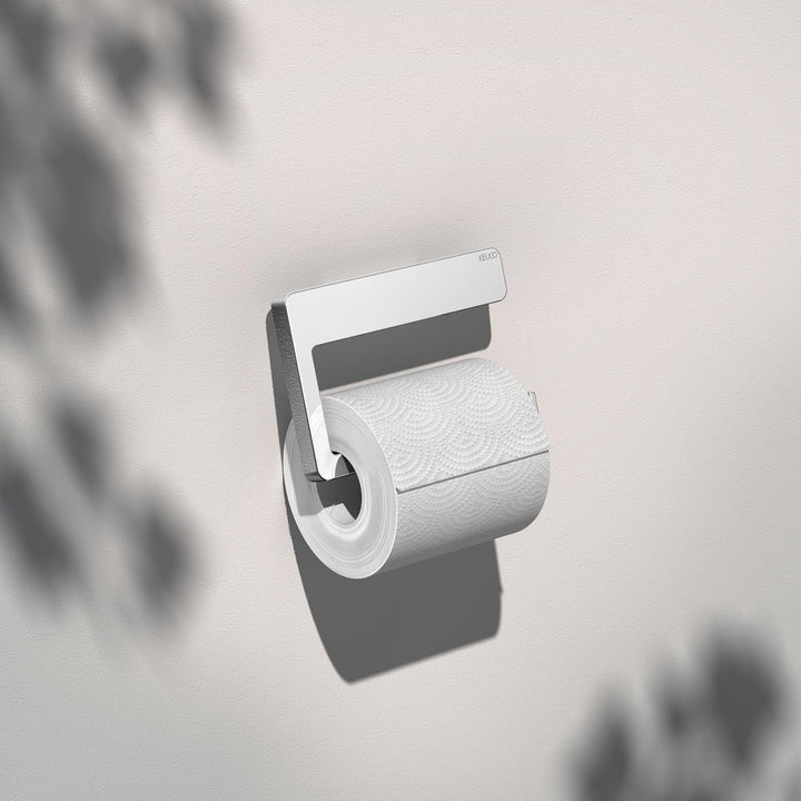 KEUCO Toilettenpapierhalter aus Metall, Hochglanz-verchromt, offene Form, WC-Rollenhalter für Badezi