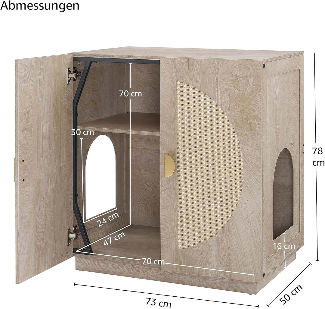 unipaws Hohes Katzenklo Möbel mit Regalen, Verstecktes Katzenklo Gehäuse für hohe oder Top Entry Kat