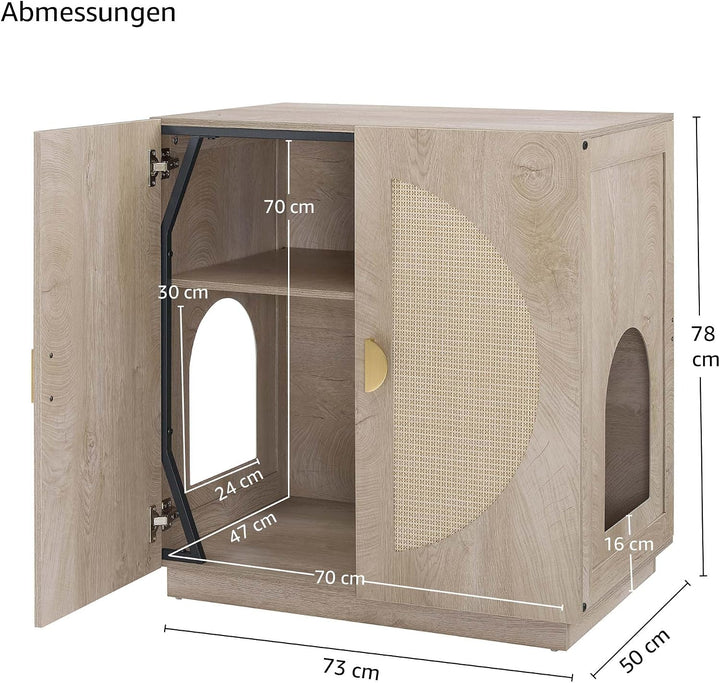 unipaws Hohes Katzenklo Möbel mit Regalen, Verstecktes Katzenklo Gehäuse für hohe oder Top Entry Kat