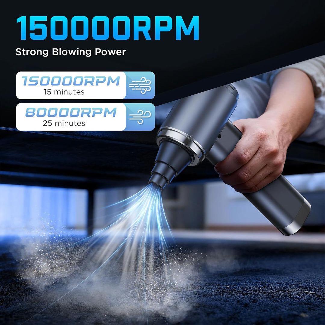 4in1 Handstaubsauger Akku, 25000Pa Handstaubsauger Kabellos, 2 Gang 6000mAh Mini Auto Staubsauger St