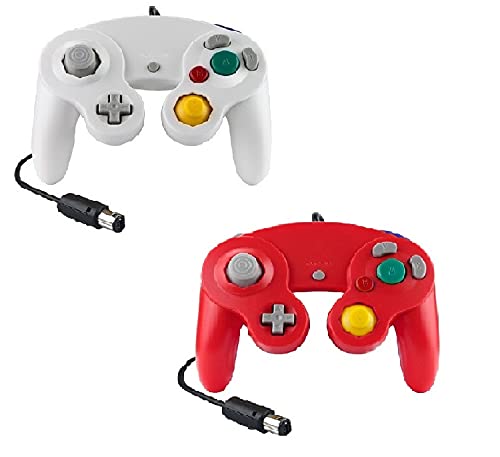 Controller Für Game Cube Weiss und Switch kabelgebunden Gamepad Joypad (Rot/Weiss), Rot/Weiss