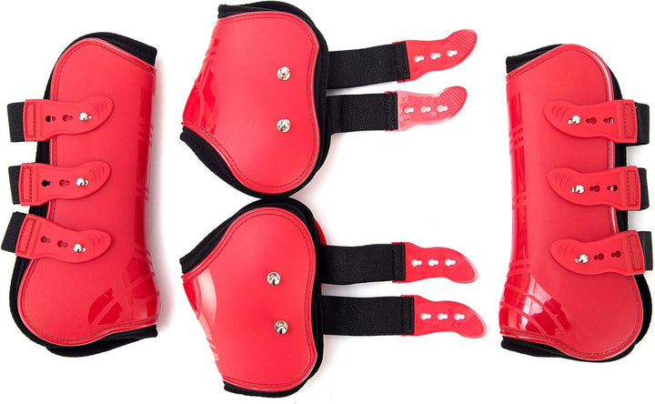 Merauno® Gamaschen Pferde 4er Set Sehne Schützer Fetlock Pferdesprungschutz Vorne Hinter Paar Robust