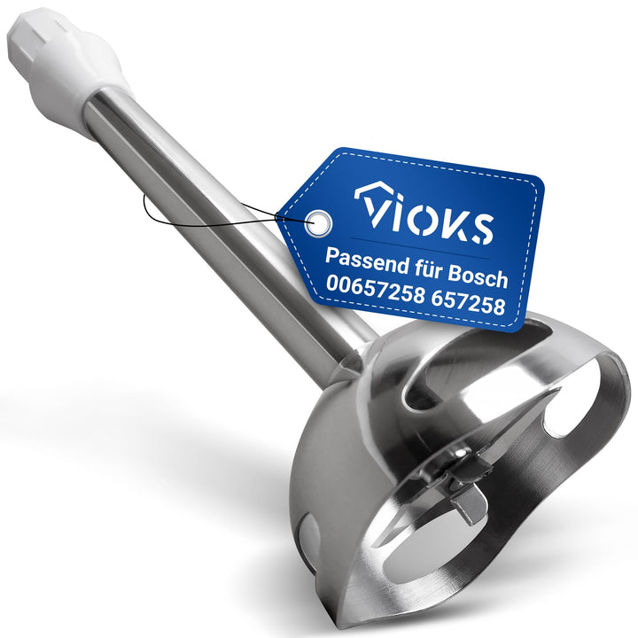 VIOKS Mixfuss Ersatz für Bosch 00657258 657258 Pürierstab Handrührer für ErgoMixx Weiss Edelstahl mi