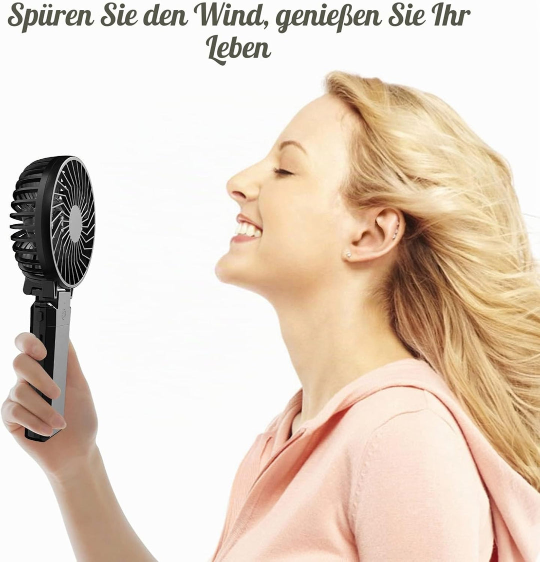 HandFan Handventilator Tragbarer USB 5200mAh Power Bank Batteriebetrieben Mini Ventilator 5 Geschwin