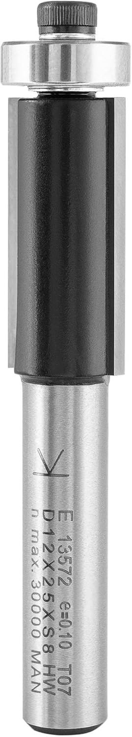 ENT 13572 Bündigfräser HW, Schaft (S) 8 mm, Durchmesser (D) 12 mm, NL 25 mm, GL 65,9 mm, SL 32 mm, m