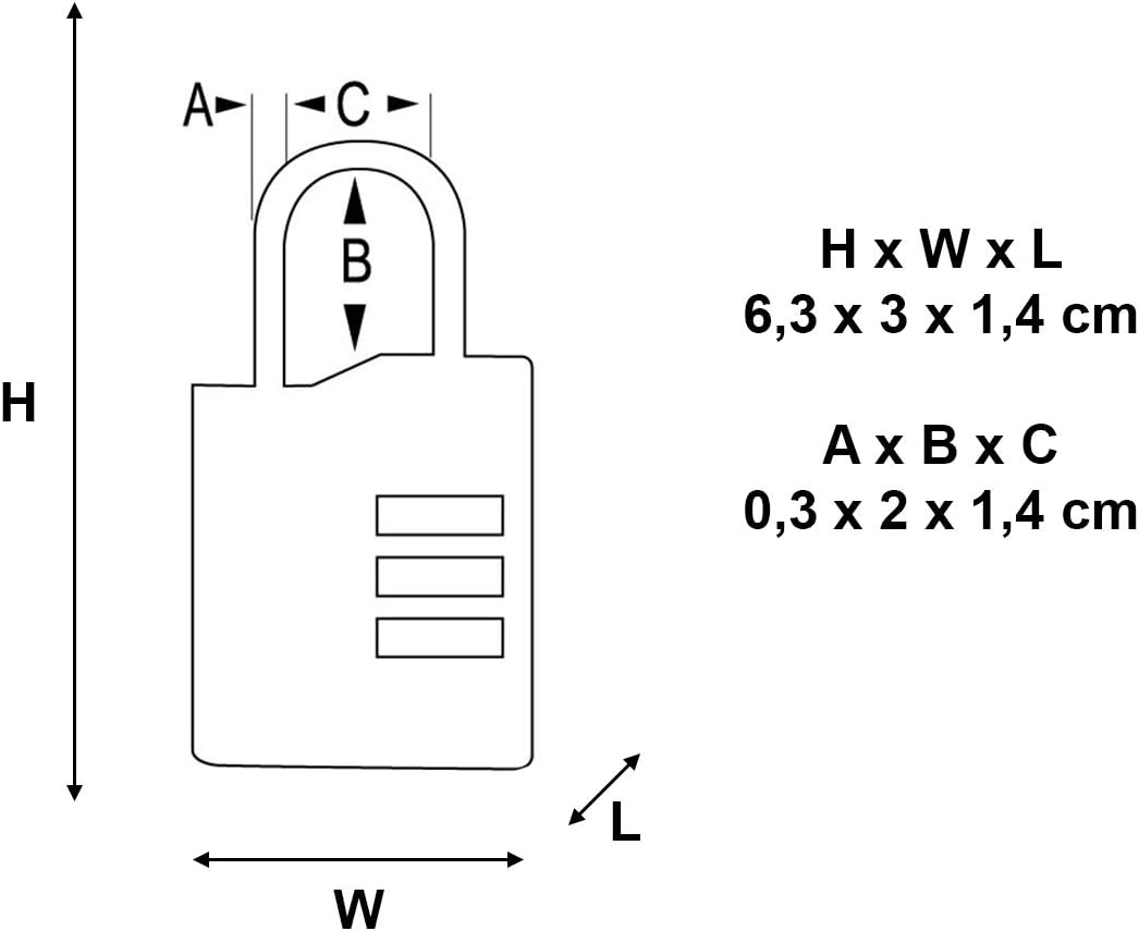 Master Lock 2 TSA-Zahlenschlösser 30mm - Farblich Sortiert, 4686EURT Zahlenschloss, Zahlenschloss