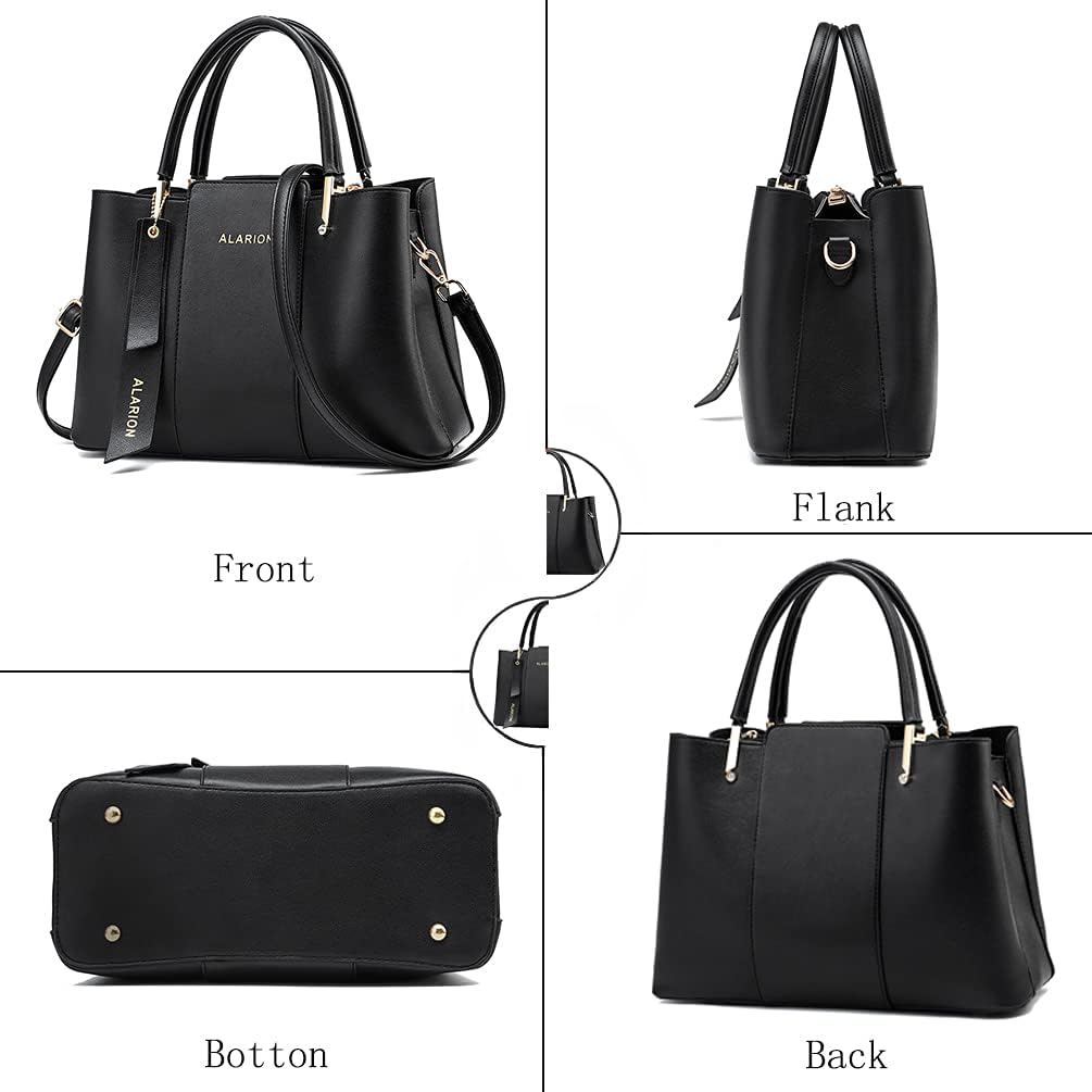 ALARION Damen Geldbörsen und Handtaschen Schultertasche Damen Designer Satchel Messenger Tote Bag 3-