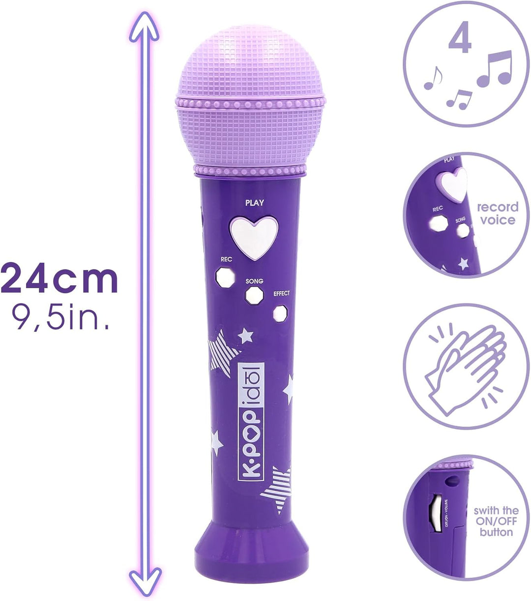 IMC Toys K-POP Idol Musikalisches Spielzeug Vom K-Pop inspirierter Mikrofon mit Sprachaufnahme und i