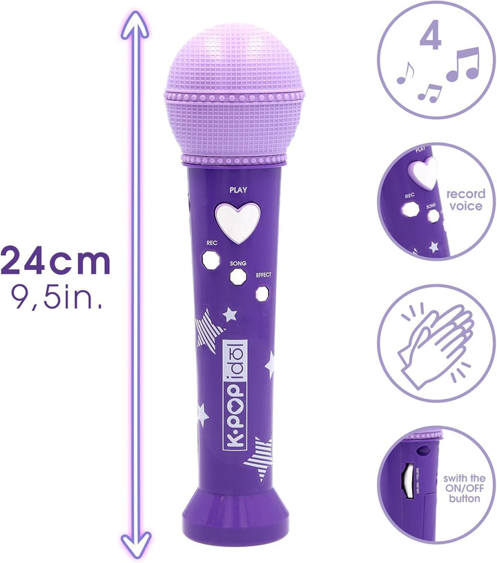 IMC Toys K-POP Idol Musikalisches Spielzeug Vom K-Pop inspirierter Mikrofon mit Sprachaufnahme und i