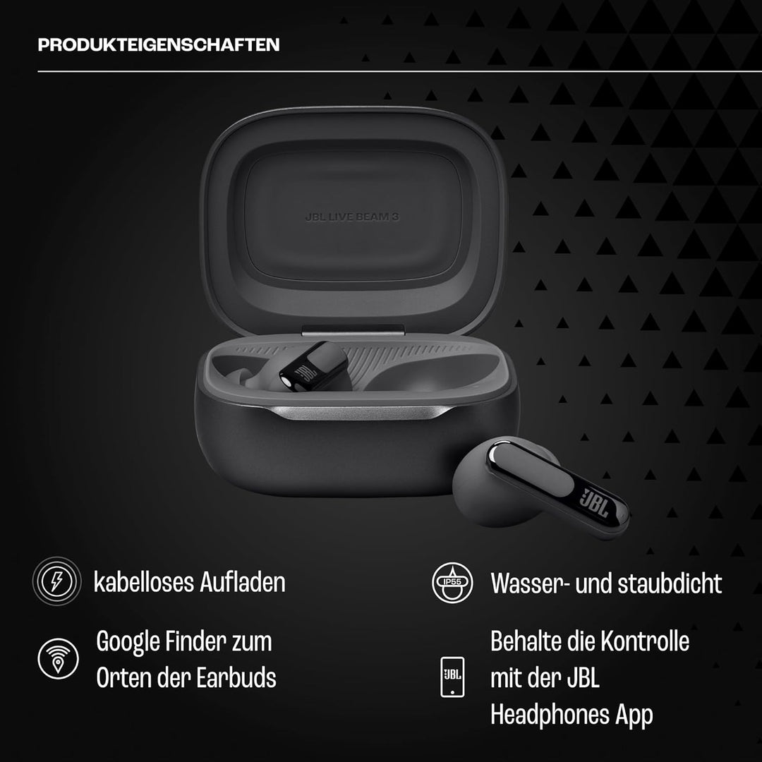 JBL Live Beam 3, Wireless Earbud-Kopfhörer mit Bluetooth, 48 Stunden Akkulaufzeit, True Adaptive Noi