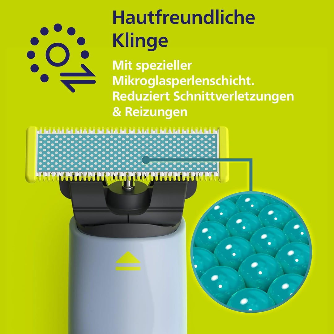 Philips OneBlade First Shave Klingen, passend für alle OneBlade und OneBlade Pro Modelle, für besond