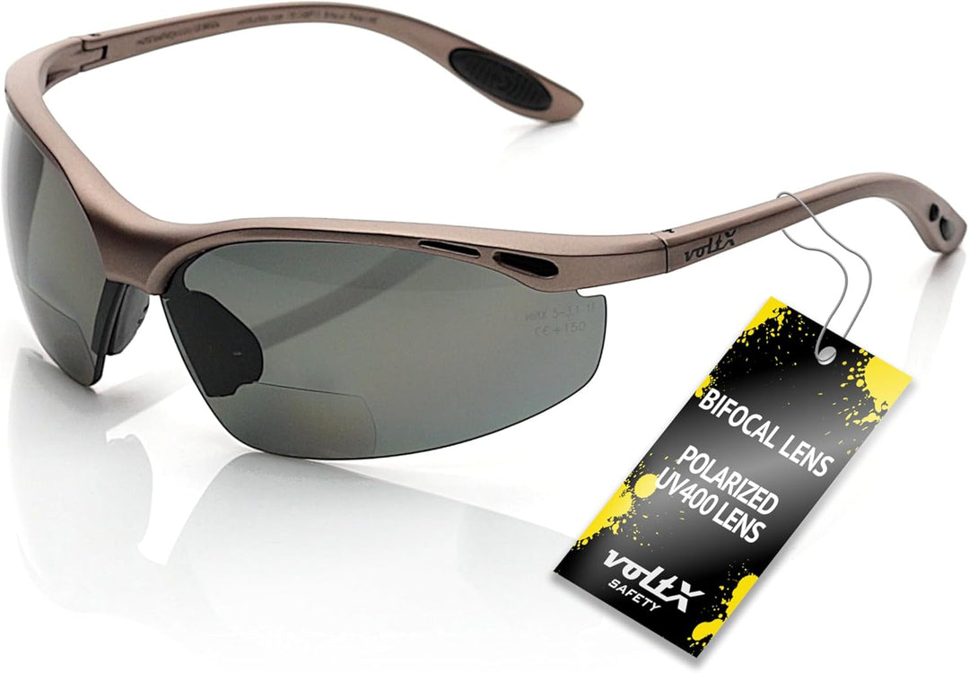 voltX ‘CONSTRUCTOR’ POLARISIERT Bifokale Lesen Schutzbrille, (+2.5 Dioptrie) EN166F zertifiziert/Spo