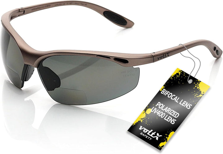 voltX ‘CONSTRUCTOR’ POLARISIERT Bifokale Lesen Schutzbrille, (+1.0 Dioptrie) EN166F zertifiziert/Spo