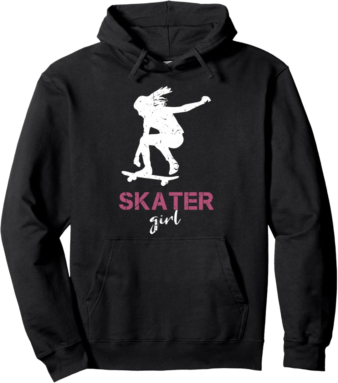 Retro Skater Girl Skateboard Cooles Anime Skateboard Pullover Hoodie
