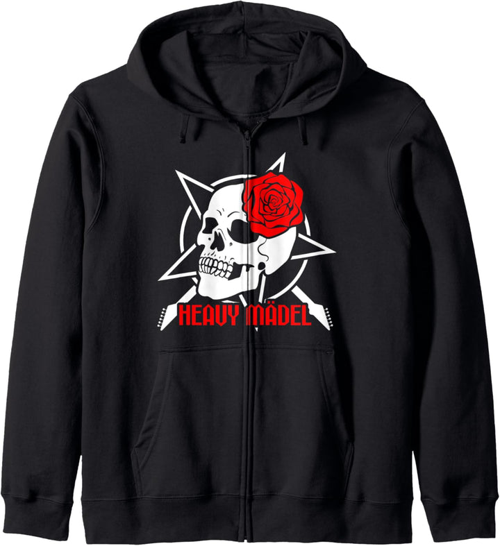 Heavy Metal Mädel Rock Rockerin Rockerbraut Geschenk Damen Kapuzenjacke
