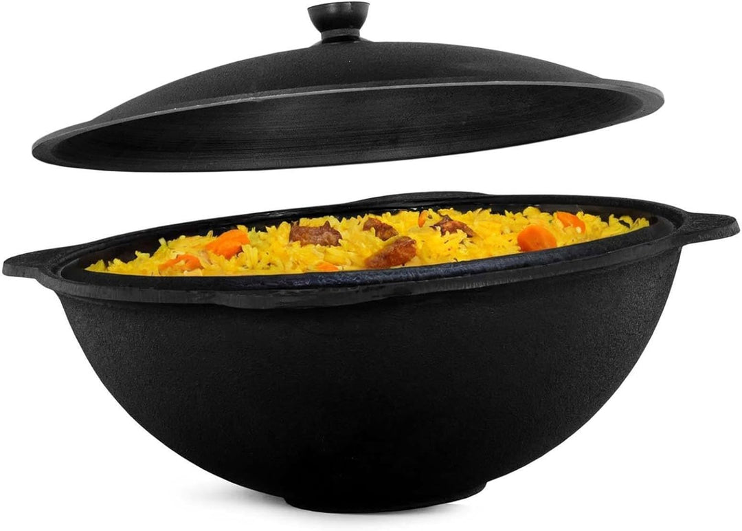 Ø49cm Uchag 2mm stahl Utschak Utschag mit Abzugsrohr Feldküche 22L Kazan Kasan (flacher boden) Feuer