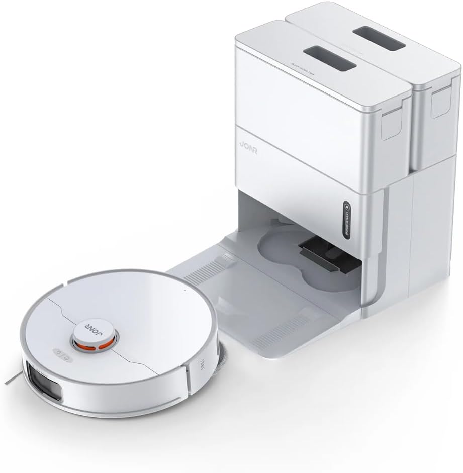 JONR T5 PRO GEN2 Saugroboter mit Wischfunktion, 15000Pa Saugkraft - Weiss | 75℃ Heisslufttrocknung,
