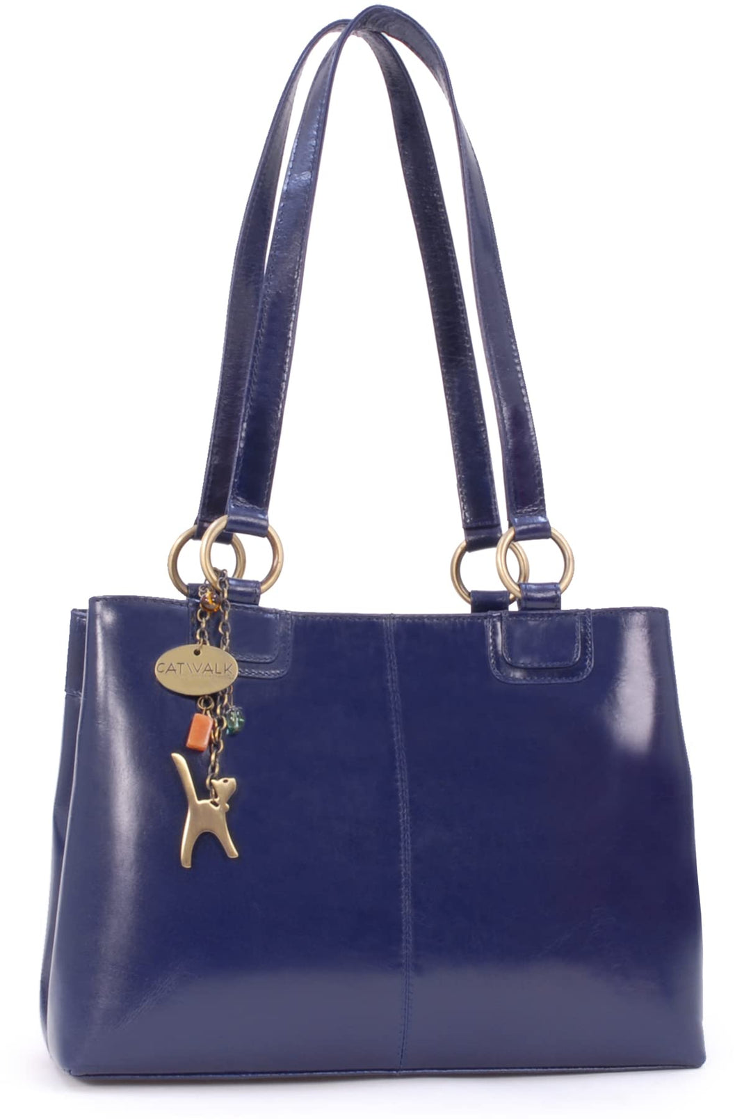 Catwalk Collection Handbags - Damen Leder Schultertasche - Handtasche Mittelgross - Tote Bag - Arbei