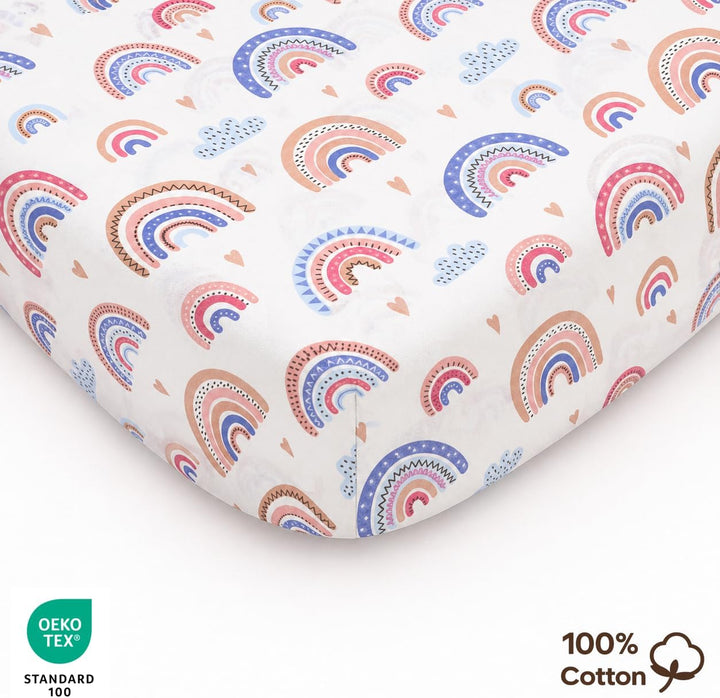 Lovely Hippo 2X Spannbettlaken 50x83 100% Baumwolle - Kompatible Spannbettlaken 50x83 cm - Set 2X (R