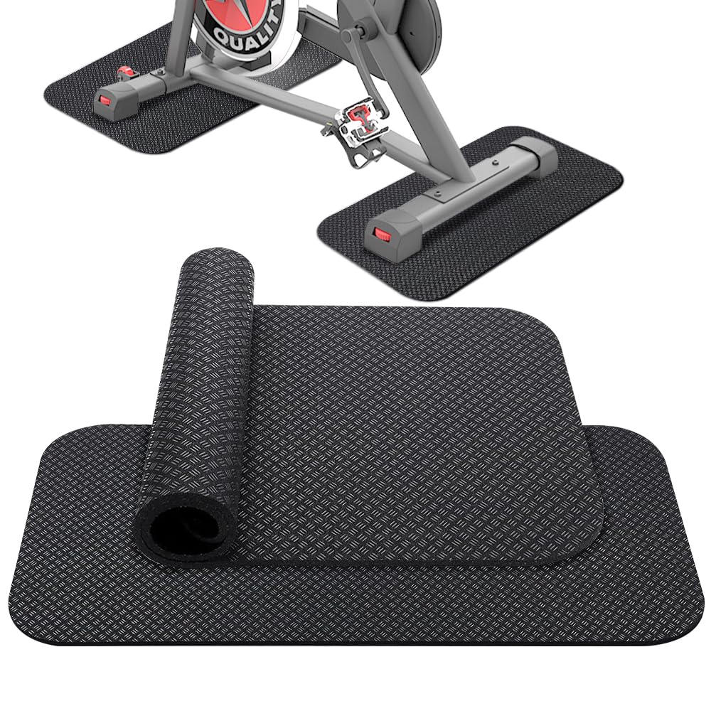 2 Stück Bodenschutzmatte Fitnessgerät, 63,5 x 30 cm Bodenschutzmatte Sport, 5 mm rutschfest Unterleg