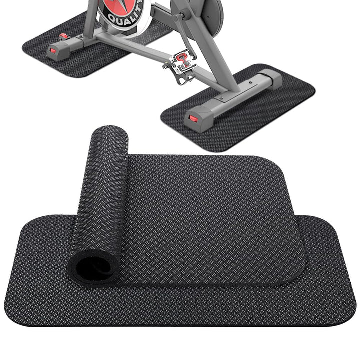 2 Stück Bodenschutzmatte Fitnessgerät, 63,5 x 30 cm Bodenschutzmatte Sport, 5 mm rutschfest Unterleg