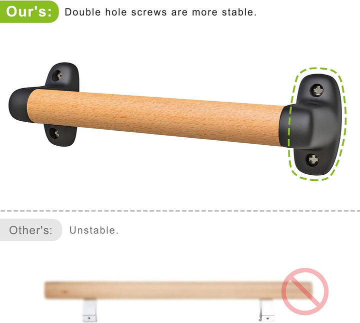 SELEWARE Handlauf Holz Innen Treppenhandlauf - 30.5cm Handläufe Schwarz Holzhandlauf Rund Treppengel