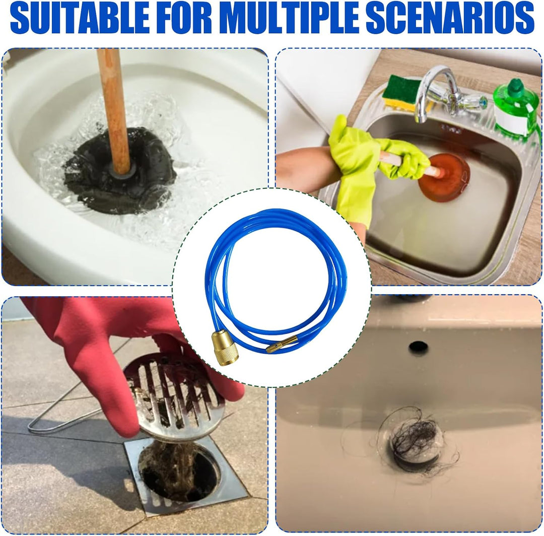 Rohrreinigungsgerät Power Clean, 2m Hochdruck Rohrreiniger, Abflussreiniger Schlauch, Rohrreinigungs