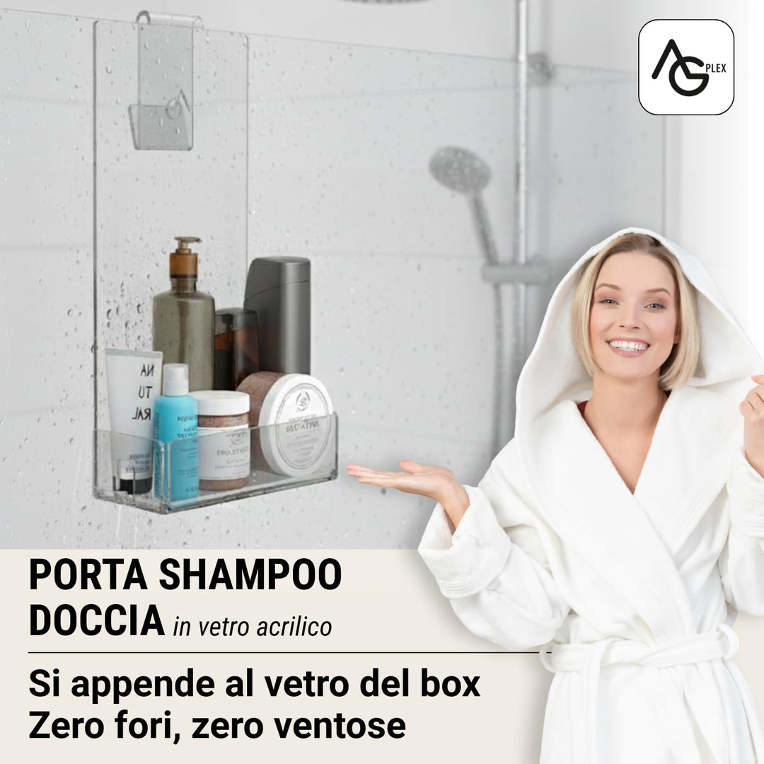 Agplex Duschablage zum Aufhängen, Transparente Acrylglas Duschgel- und Shampooablage - Seifenhalter