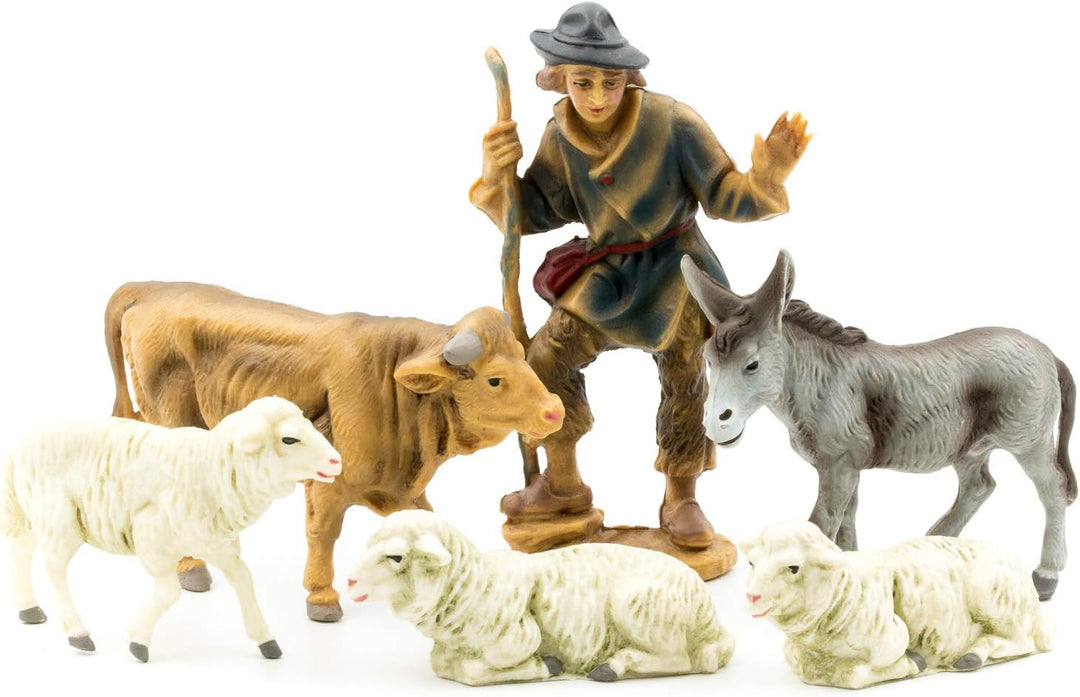 MAROLIN Krippenfiguren Set mit 12 Figuren, zu 12cm Fig. (Kunststoff) - 100% Deutsches Manufakturprod