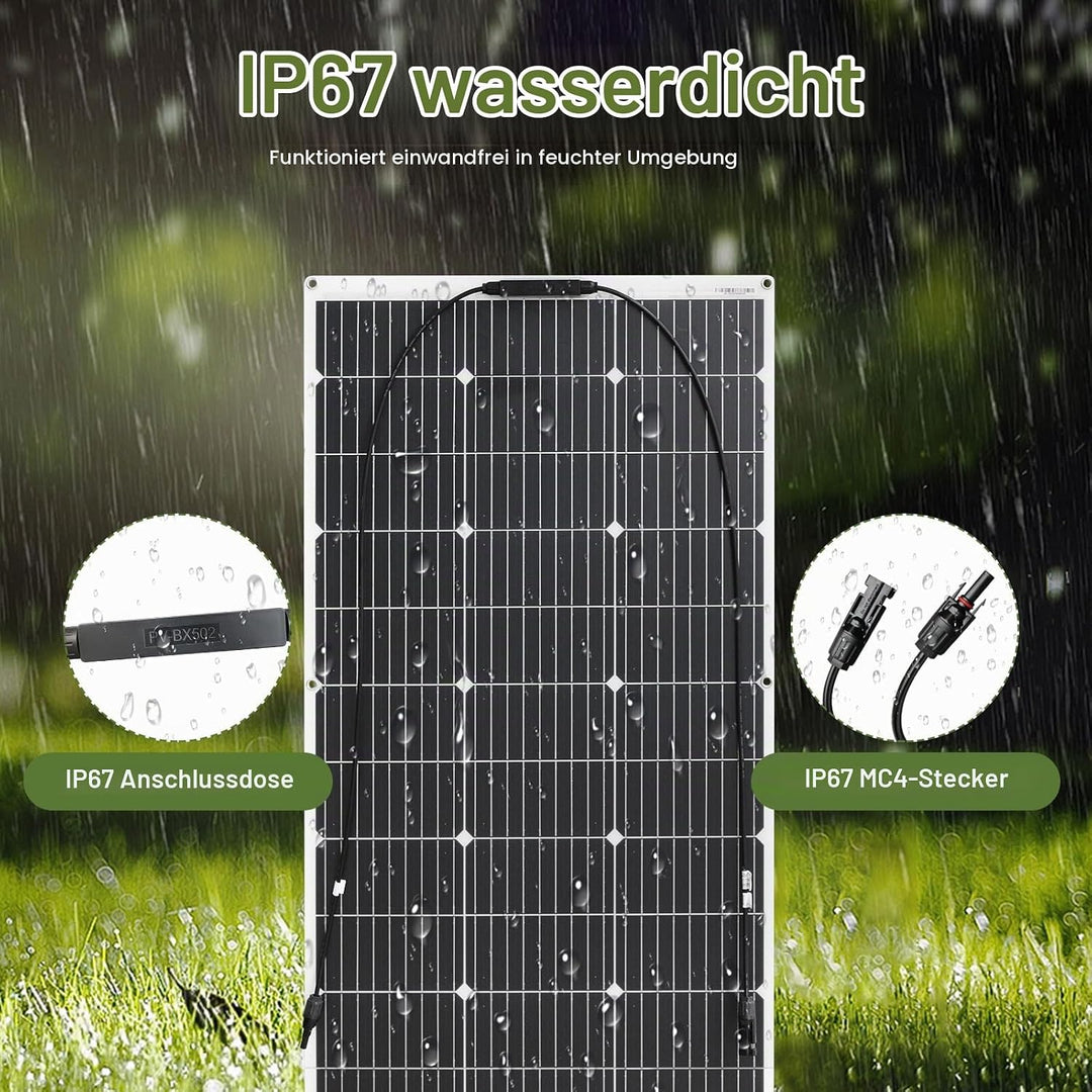 100W Solarpanel 18V Flexibel Solarmodul Monokristallin Leicht für Outdoor Aufladung Spitzenposition