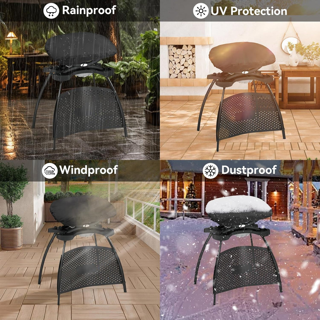 onlyfire BBQ Grillabdeckung Abdeckhaube passt für Weber Baby Q, Q200 Q220 und Q2000 Gas-Grills, schw