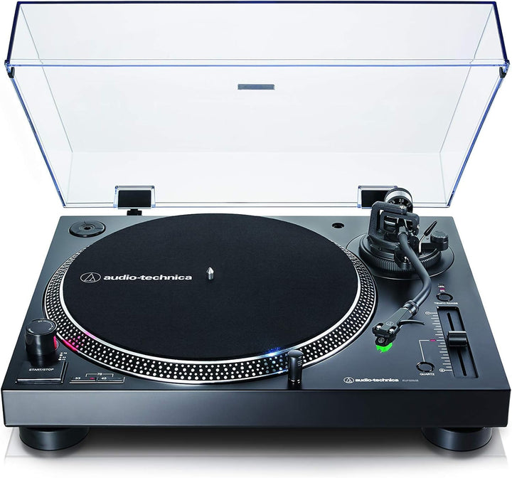 Audio-Technica LP120XUSBBK Direktangetriebener Plattenspieler (Analog und USB) schwarz Black Analogu