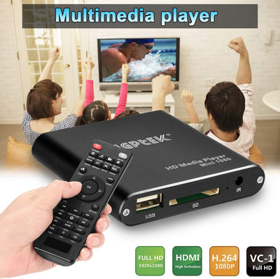 AGPTEK Mini 1080P Full HD Digital Mediaplayer Medienspieler mit Fernbedienung für MP3, WMA, OGG, AAC