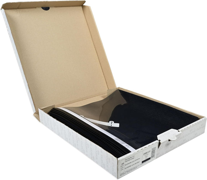 Durable Sichthefter mit Abheftschieber, überbreit, schwarz, 25er Packung, 258001, schwarz