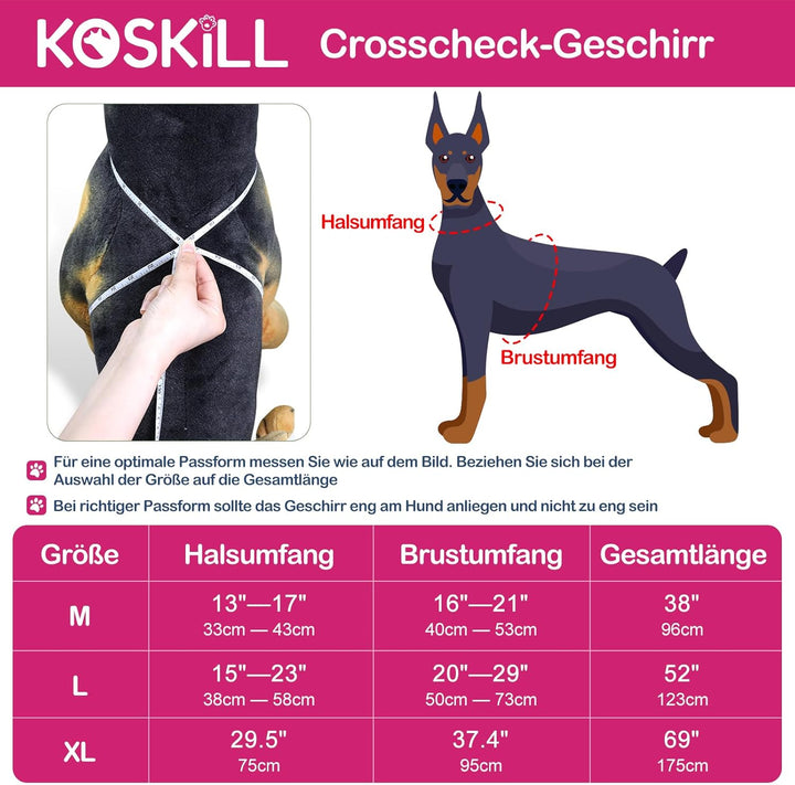 KOSKILL LED Hundegeschirr Wiederaufladbares Beleuchtetes Hundegeschirr Leuchtet Im Dunkeln LED Hunde
