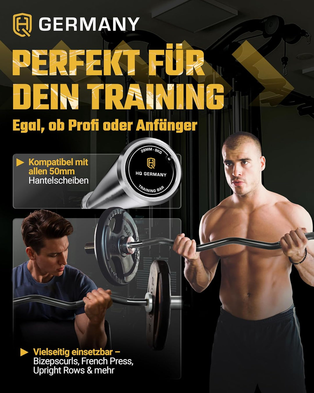 HQ Germany® SZ Stangen 50mm | 3 Varianten | Super-Curve/Performance/Training, Training