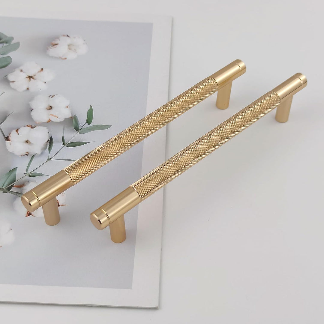 Pexintek 6 Stück Schrankgriffe Gold Moderne Griffe Möbel Möbelgriffe 160mm Lochabstand Türgriffe küc