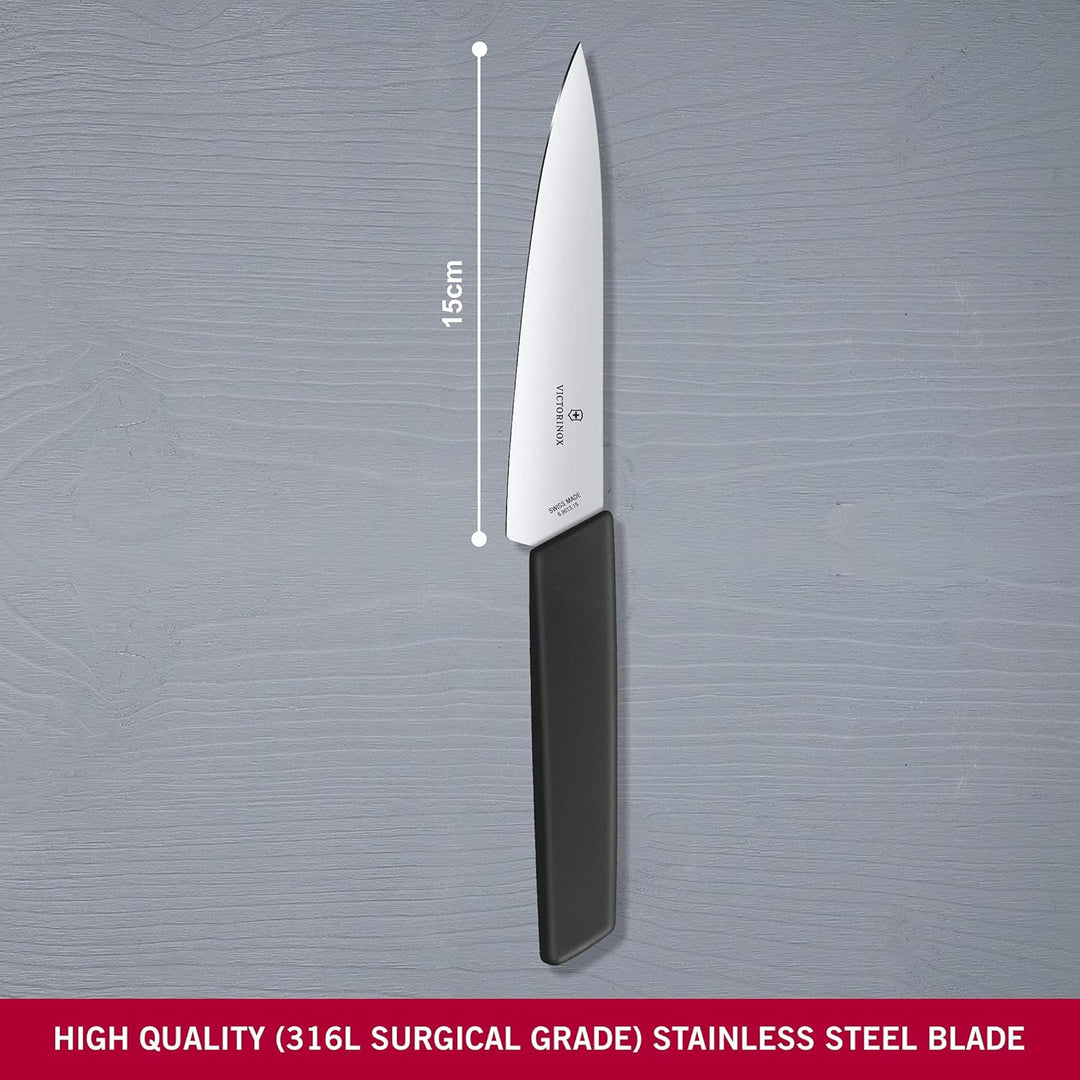 Victorinox Swiss Modern, Profi Officemesser, Extra Scharfe Klinge, gerader Schliff, 15 cm, Kunststof