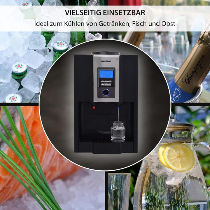 Syntrox Eiswürfelmaschine Snaxa (Heiss,- Kaltwasser Funktion + Display), Eiswürfelproduktion bis zu