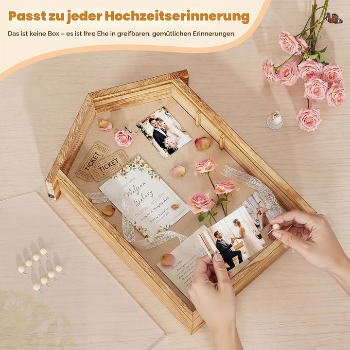 Holz 3D Bilderrahmen zum Befüllen, Grosse Shadow Box, 11x14 Zoll Vitrine Hängend Tiefer Bilderrahmen