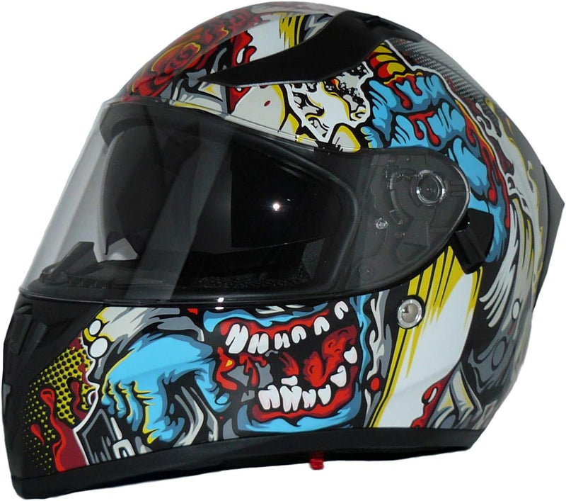 Protectwear Motorradintegralhelm Integralhelm mit integrierter Sonnenblende und klappbarem Visier V1