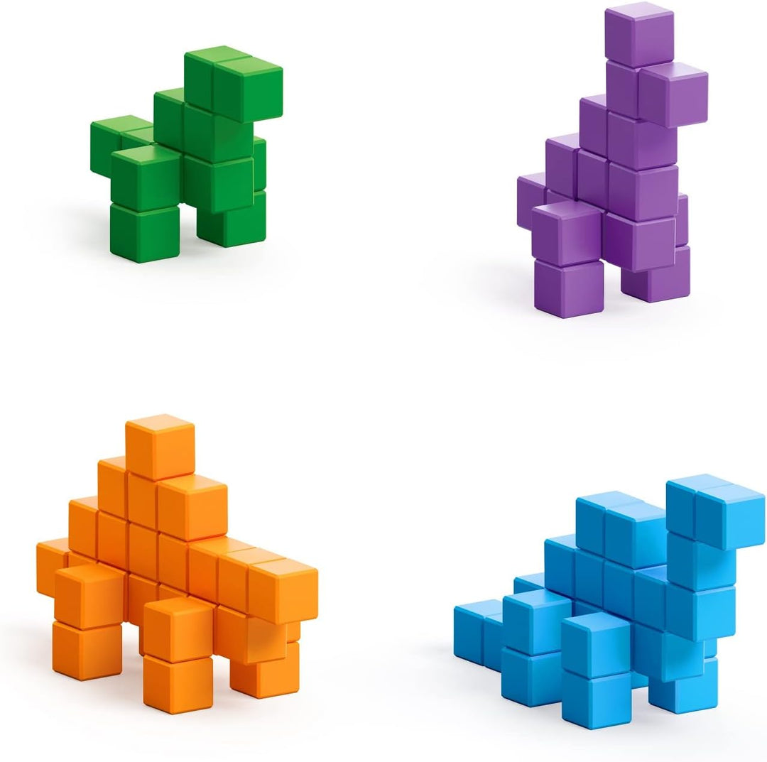 Bizak Pixio Mini Dinos, erstellen Sie Ihren Jurassic Park mit 80 Magnetwürfel, kombinieren Sie Ihre