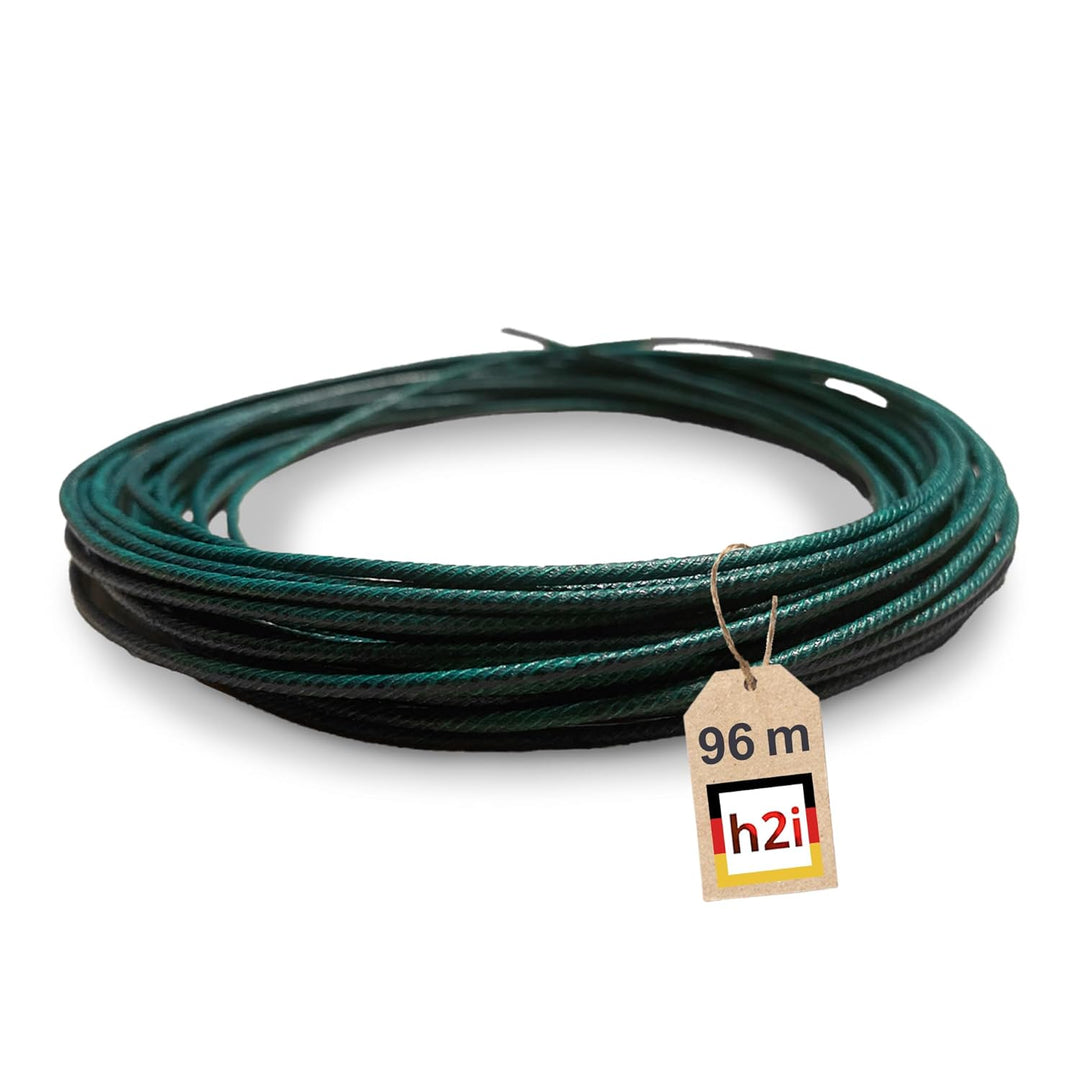 h2i Zündschnur | 96 m | Ø 2,0 mm | +/- 90 s/m | Anzündlitze Grüne Visco ideal für Pyrotechnik, Feuer