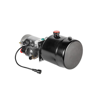 Hydraulikaggregat HYDRAFT, Hydraulikpumpe 12 V 180 bar 2000 Watt mit 4 Liter Stahtank und Kabelfernb