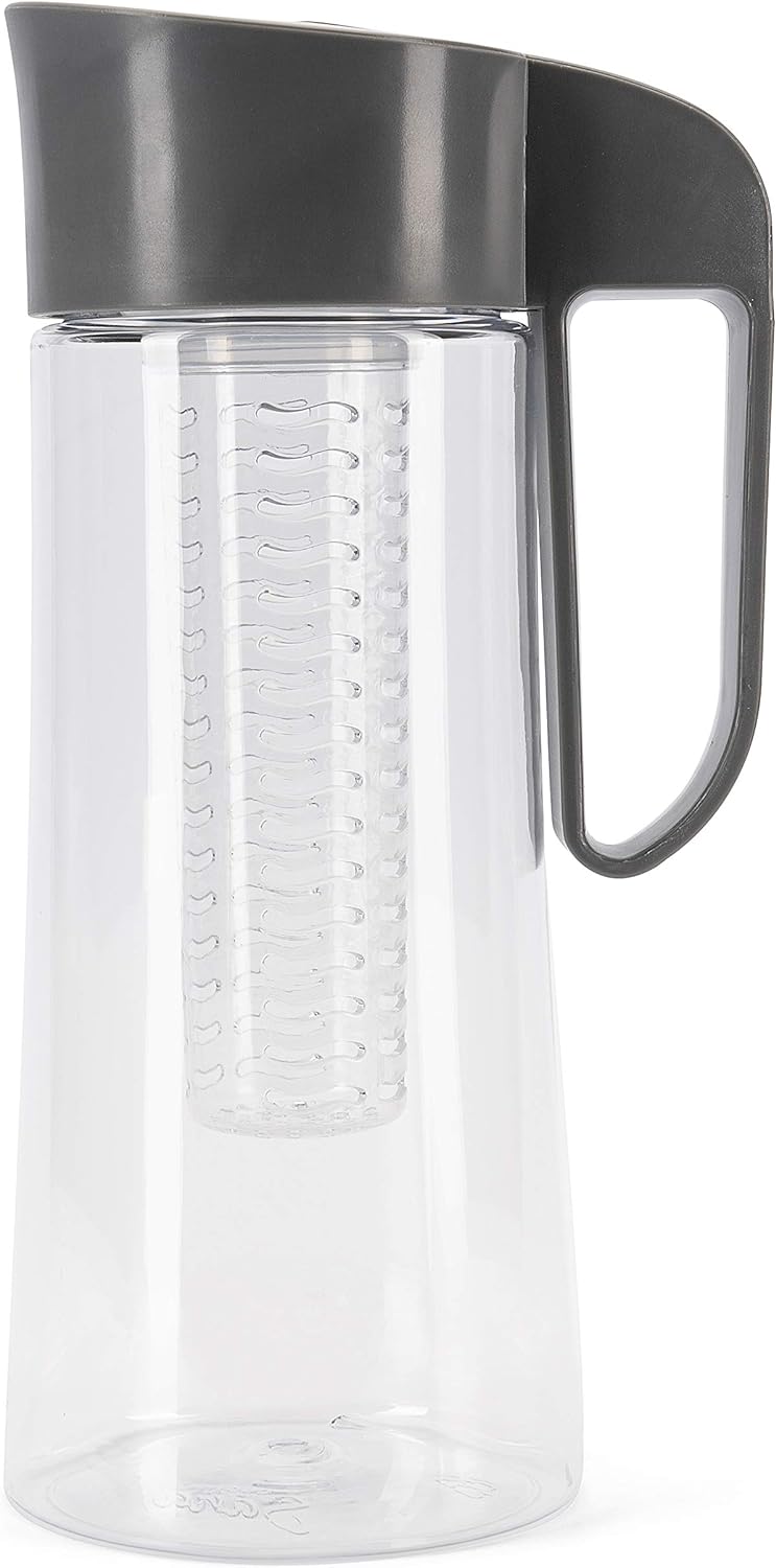 Cucina Sana Karaffe mit Fruchteinsatz 2L – Wasserkaraffe mit Deckel und Einsatz, Infused Water Pitch